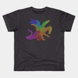 Swirly Rainbow Dragon Kids T-Shirt